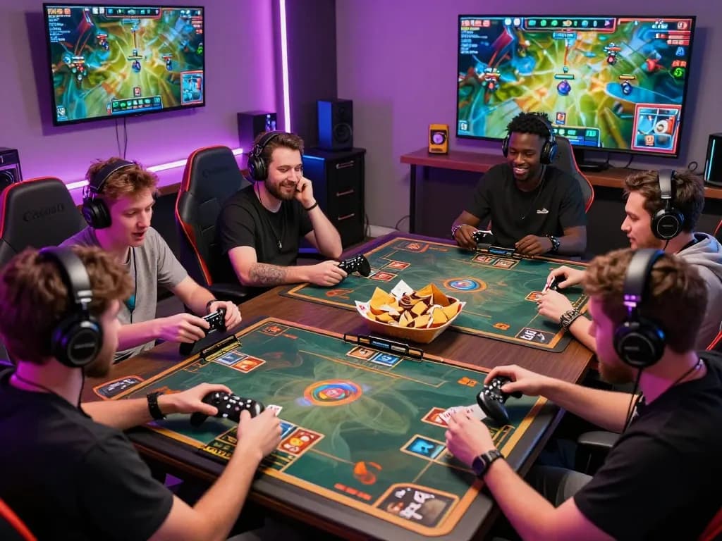 Thể thao hubet88 players engaged in an exciting online card game, showcasing vibrant graphics and immersive gameplay.