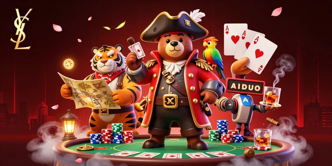 Experience excitement with ysl in a vibrant casino scene featuring a pirate bear and tiger.