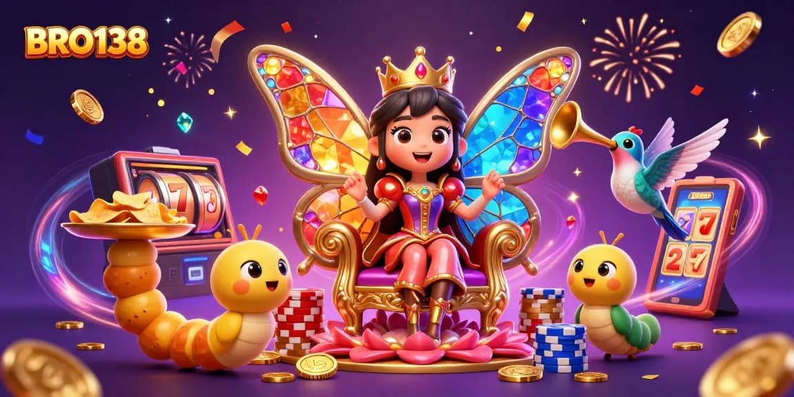 Experience thrilling wins at BRO138 with vibrant slots, golden chips, and magical celebrations.