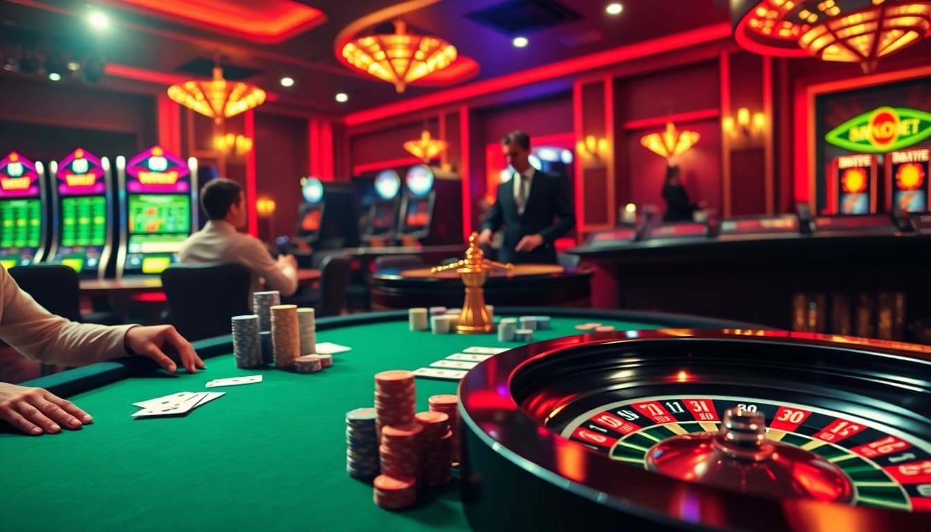 Experience the thrill of gamebaidoithuong.trading with players engaged in poker and roulette.