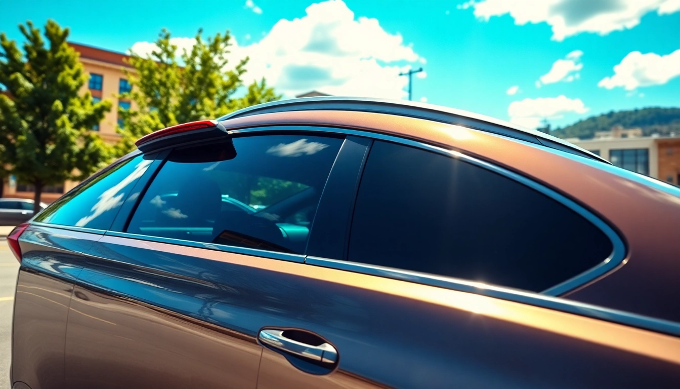 Experience the best window tint Chattanooga TN on a vehicle in bright sunlight showcasing sleek design.