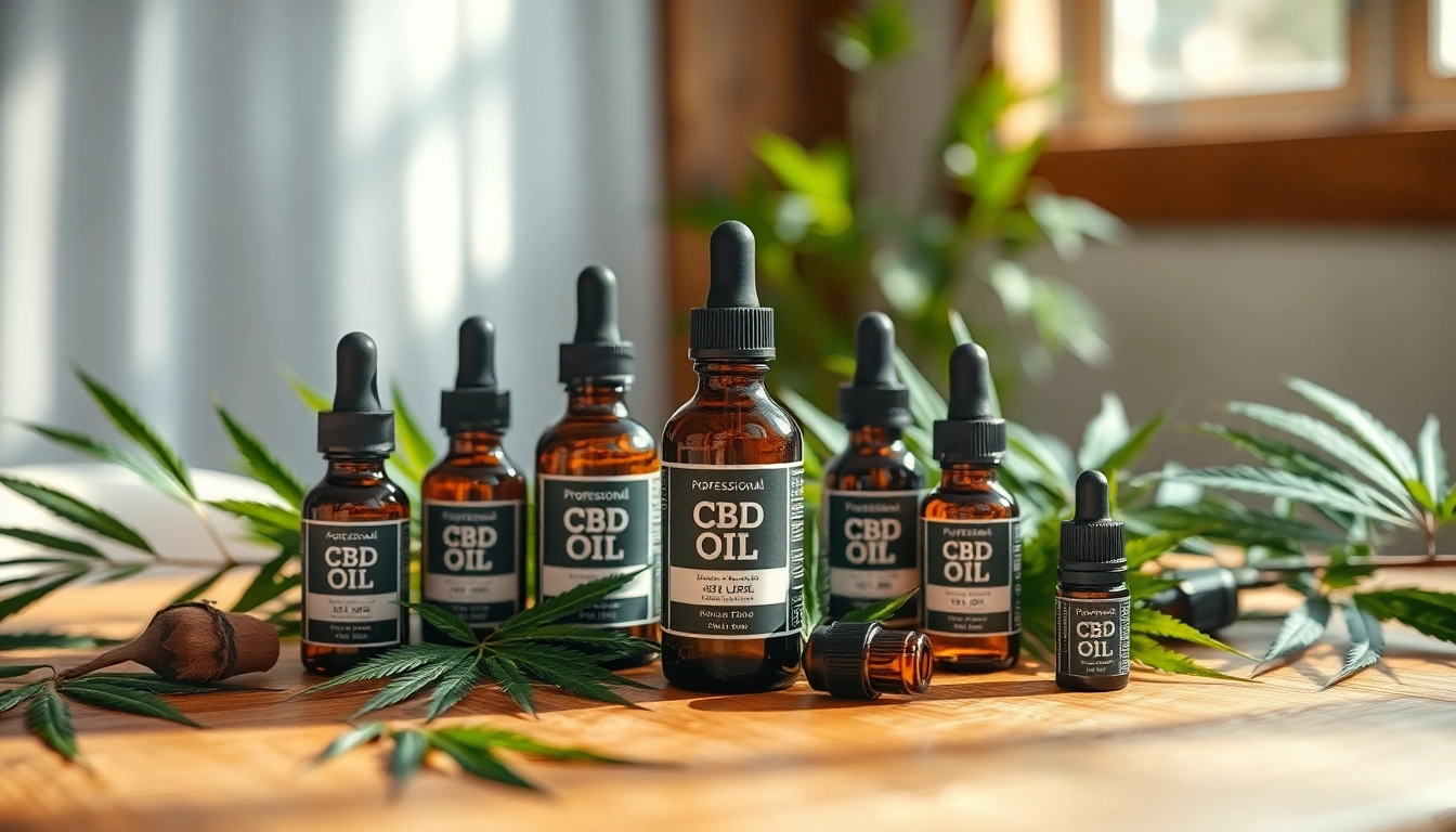 Showcase premium CBD Oil bottles alongside fresh hemp leaves to illustrate quality and natural origins.