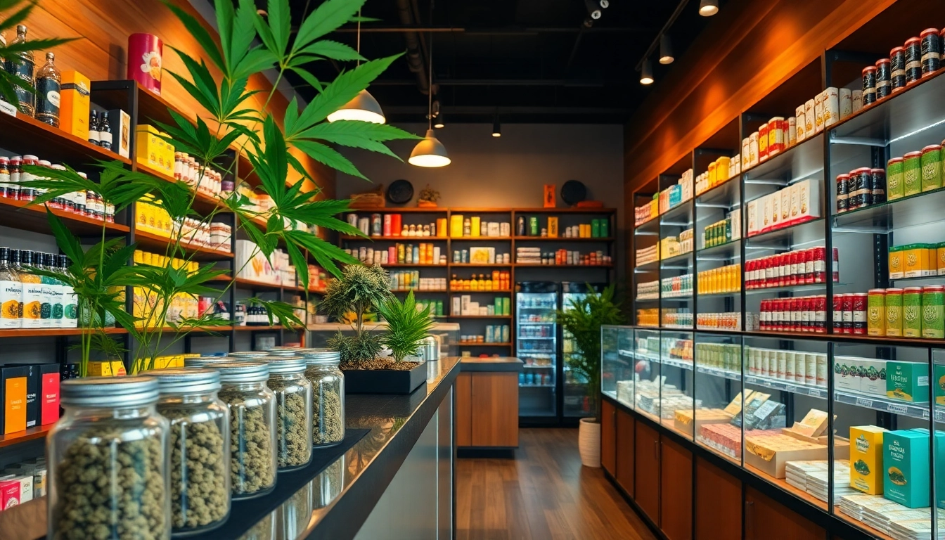 Where can you buy weed online at a vibrant cannabis shop filled with colorful products.