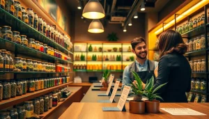 Shop vibrant cannabis products in a welcoming Weed Store with friendly service.