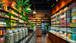 Where can you buy weed online at a vibrant cannabis shop filled with colorful products.